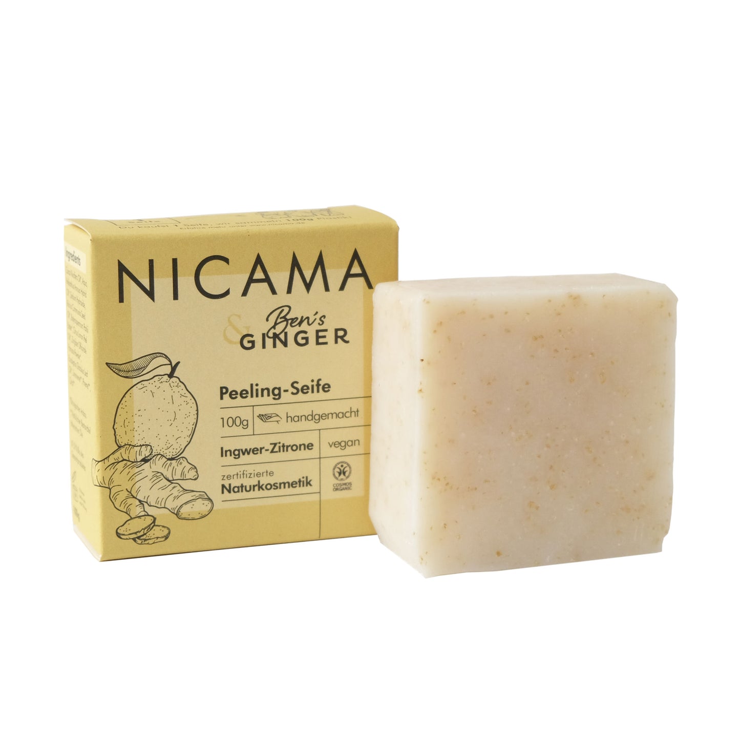 NICAMA x Ben's Ginger - Peeling-Seife Ingwer-Zitrone 100g (COSMOS)