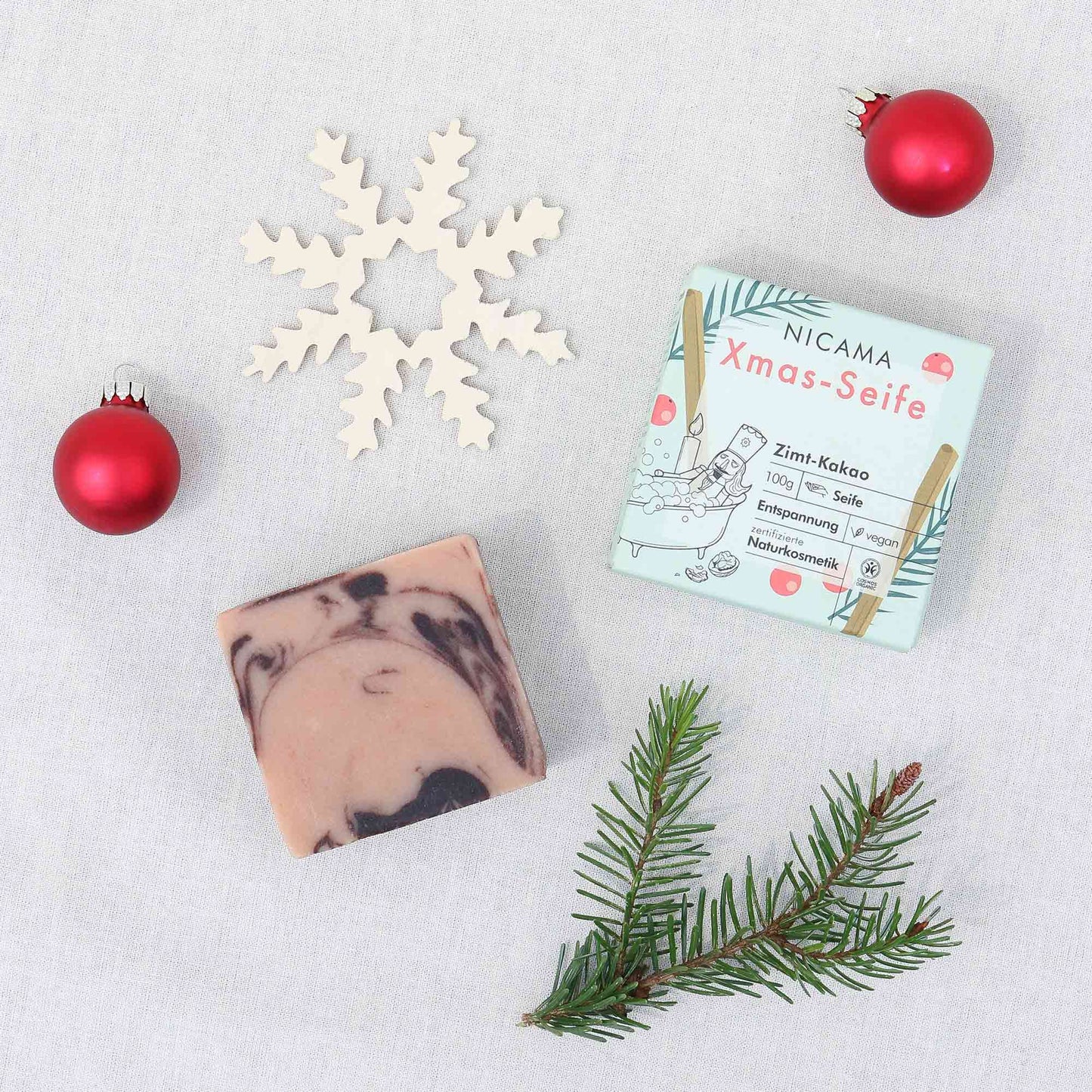 Weihnachtsseife mit Zimt & Kakao 100g (COSMOS)