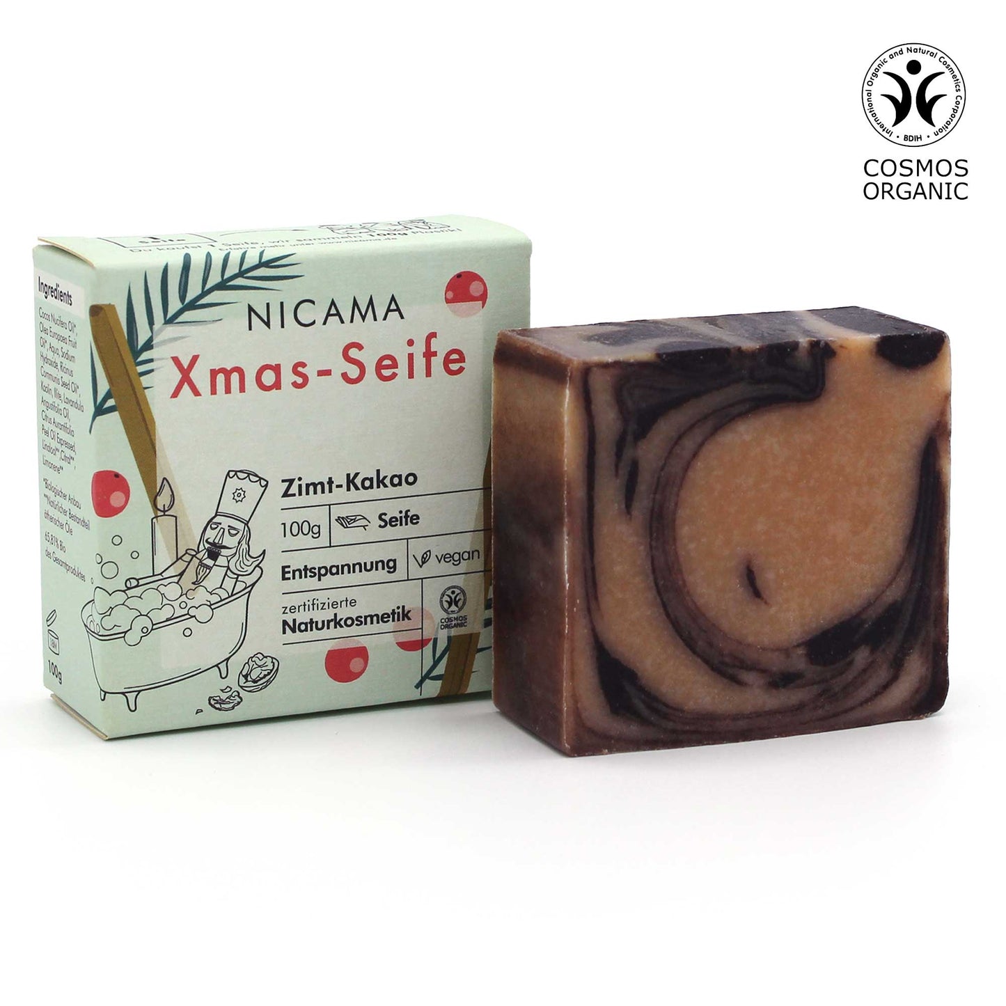 Weihnachtsseife mit Zimt & Kakao 100g (COSMOS)