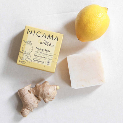 NICAMA x Ben's Ginger - Peeling-Seife Ingwer-Zitrone 100g (COSMOS)