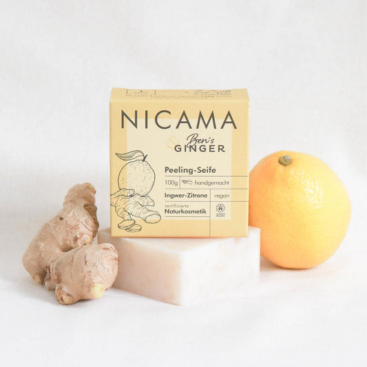 NICAMA x Ben's Ginger - Peeling-Seife Ingwer-Zitrone 100g (COSMOS)