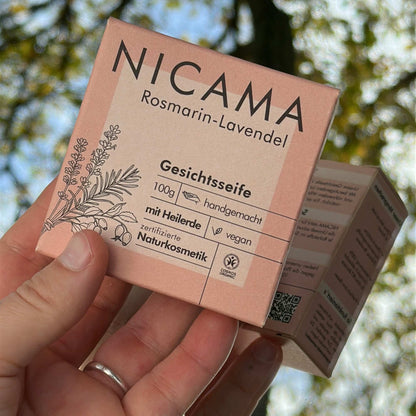 Gesichts-Seife Lavendel-Rosmarin mit Wildrosenöl & Heilerde 100g (COSMOS)